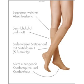 KUNERT Damen Kniestrümpfe Super Control 40 leichte Stützwirkung Klasse I 40 DEN Cashmere 0540 39/42