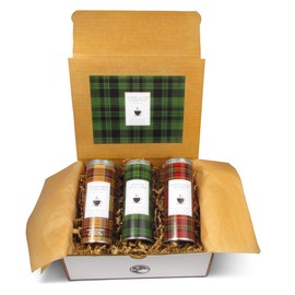 Classic & Cozy Holiday Tea Gift Set by La Tea Dah | Gourmet Herbal Tea Variety Pack with 3 Premium Teas | Apple Cider Tea, Herbal Chamomile Tea, & Rooibos Decaf Chai Tea (18 Sachets)
