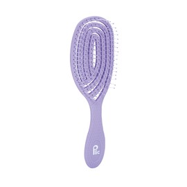 PLIC BEAUTY - Curved Detangling Brush - Nylon Bristles with Beads - Non-Slip - Ergonomic Design - Suitable for Dry & Wet Hair - Stimulation of the Head - Lavender Colour