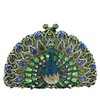 Boutique De FGG Peacock Crystal Clutch Bag Women Formal Evening