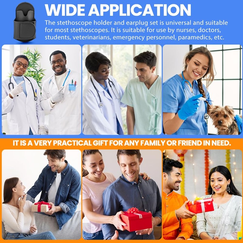 Loyanger Stethoscope Holder Clip, PU Leather Stethoscope Holster Clips Holder