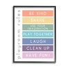 Stupell Industries Bold List of Playroom Rules Kids Rainbow Stripes,