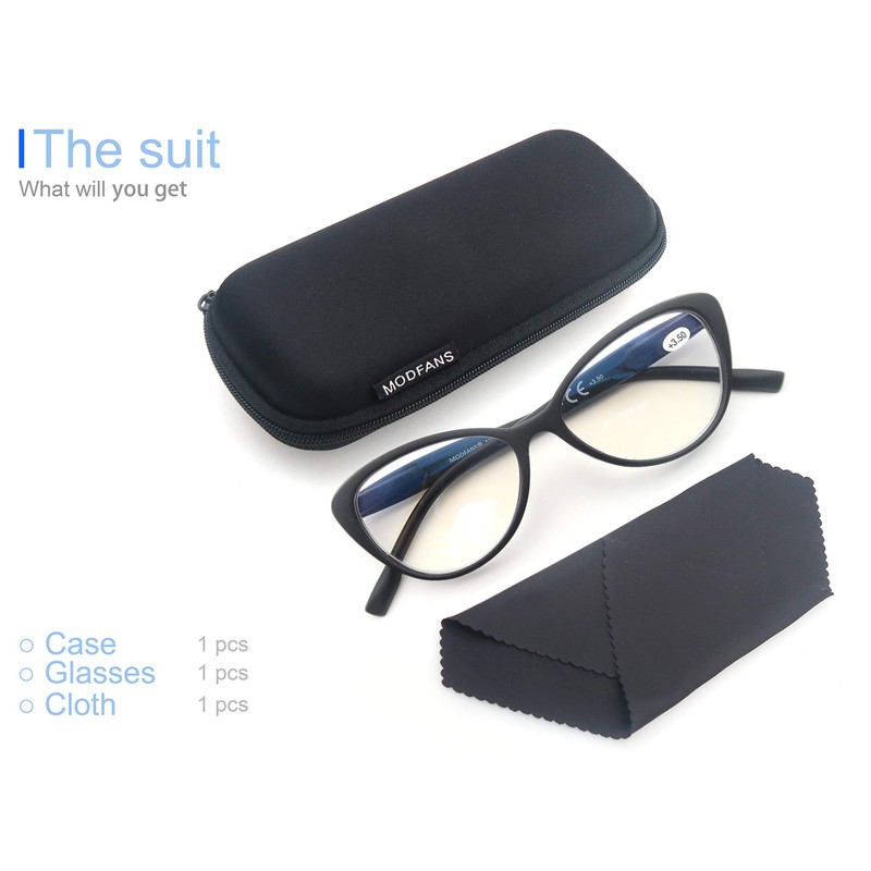 MODFANS - Gafas de lectura progresivas multifocales de 1,5 cateye,