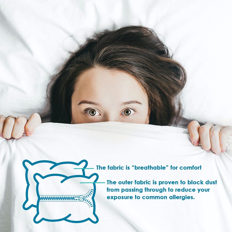 Joybees Pillow Protectors 6 Pack – White Quilted & Zipped