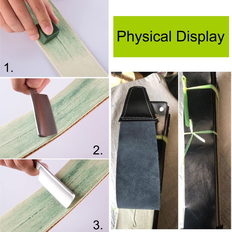 TorSor 2 Pack Straight Razor Strop Sharpener Strap Sharpening Strops