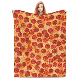 BLUBLU Pizza Flannel Fleece Bed Blanket Throw Blanket Lightweight Cozy Plush Blanket for Bedroom Living Rooms Sofa Couch 60"x50"
