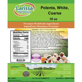Polenta, White, Coarse (16 oz, ZIN: 526613) - 2 Pack
