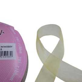 Q-FLA, Ribbon, Handicraft, Organza Ribbon, 0.7 inches (18 mm), 015, Yellow, Yellow, Handmade Wrapping, Wrapping, Accessory, Wedding 250989