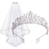 Didder Tiara and Lace Bridal Veil, Crown Wedding Veils and
