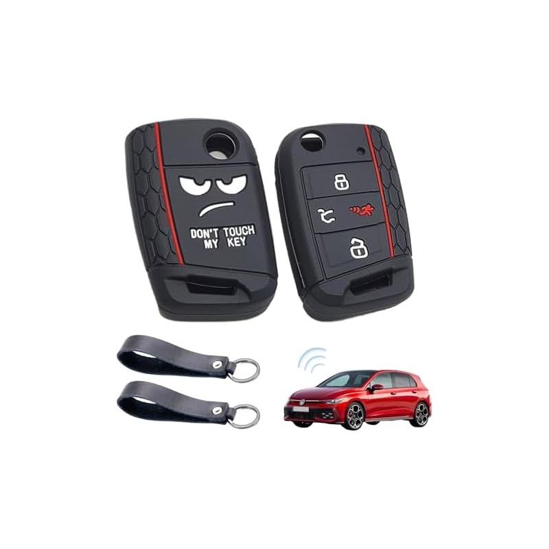 2 Pcs Funda Protectora para Llave de Auto, Negro, Silicona,