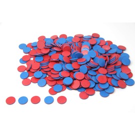 WISSNER® 400 Wendeplättchen in rot-blau aus RE-Plastic, Rechenplättchen für den Mathematikunterricht in der Grundschule, Plättchen