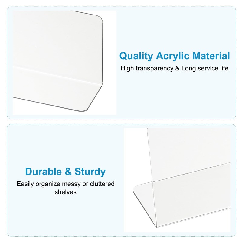 PATIKIL 8 Pack Shelf Dividers for Closet Organization, 13.8x1.6x4.8 Acrylic