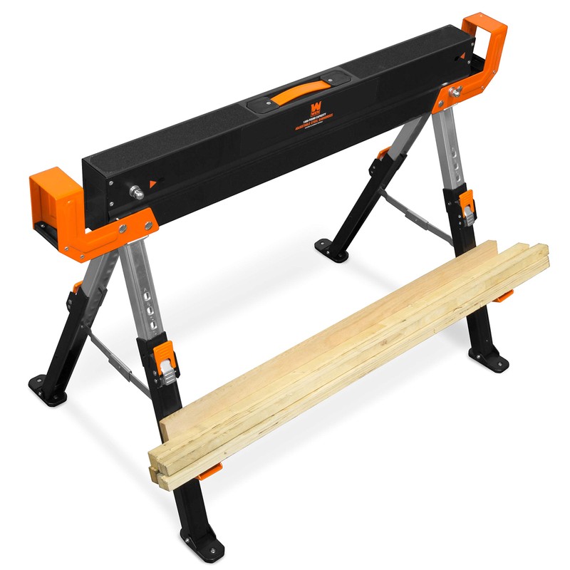 WEN Steel Saw Horse Set, 1300-Pound Capacity, Height Adjustable, Two