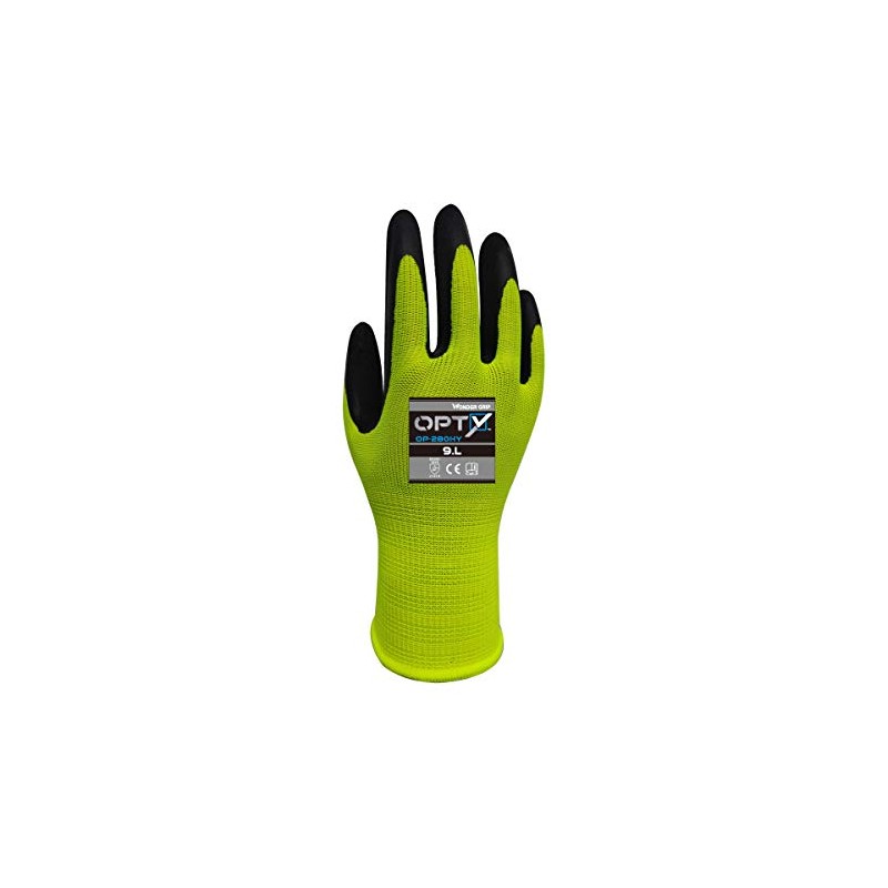 Wonder Grip OP-280HY Opty Work Gloves with Latex Coating, Latex