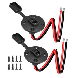 2Pcs Flush-mountable Connectors with Screws Weatherproof SAE Power Socket Sidewall Port for Solar Panels, Motorcycles, Lawn Motors