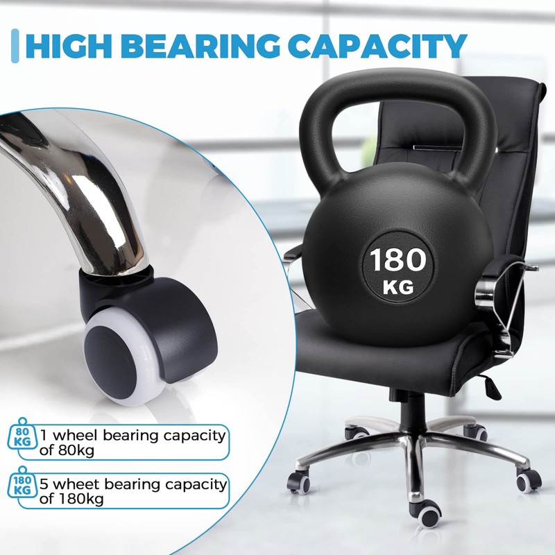 GWHOLE 5PCS Office Chiar Casters Wheels 10mm Pin 50mm Roll