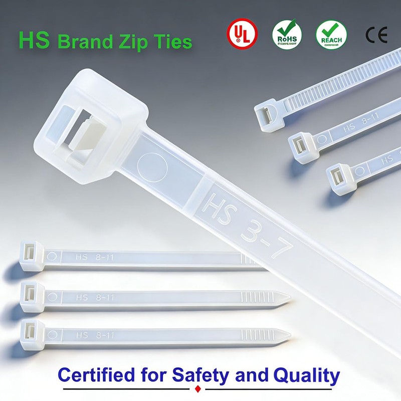 HS Extra Long Heavy Duty Zip Tie Straps (50 Pack)