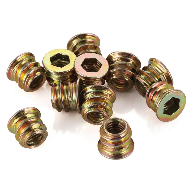 M6-1.0 x 15mm Threaded Insert for Wood Furniture Screw in