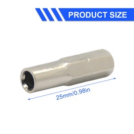 Tomedeks Pack of 2 6.35 to 4 mm Adapter Magnetic Sleeve, Hex Screwdriver Inserts 6.35 mm 1/4 Inch Bit Adapter for Micro Bits Shape 4 mm (Silver)