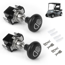 Panglong Universal Golf Cart Light Switch, Push Pull Headlight Switch Button-12Volt - 2PCS Replace for Golf Cart Club Car, Yamaha, EZGO Models, OEM #4034