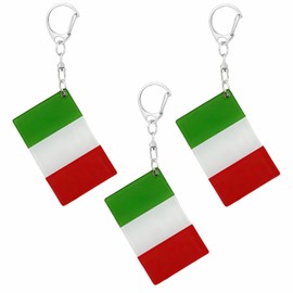 BQTBQT Italy Flag Keychain - Double Sided Acrylic D Shape Chains Italian Flags Key Chains Men and Women Style Car Key chain Gifts Decoration (3 Pcs)