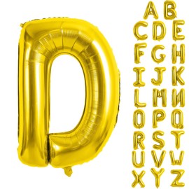 Letter D Balloons Gold 40 Inch - Big Size Jumbo Mylar Foil Helium Balloons for Birthday Party Wedding Anniversary Baby Shower Decorations YUNSHANGMO