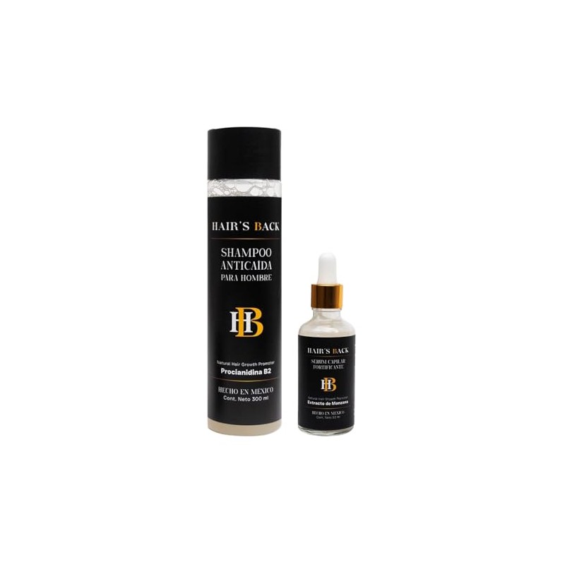 Kit Shampoo Anticaída Y Serum Capilar HAIR’S BACK Fortificante Tratamiento