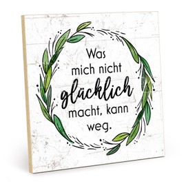 TypeStoff HS-00931 Wooden Sign with Saying - Happiness - Vintage Look with Quote as Gift and Decoration on Motivation and Goal