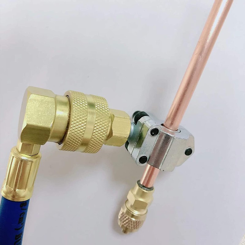 Refrigerator Freon Recharge Hose with Gauge Kit-A/C R134a R12 R22,Universal