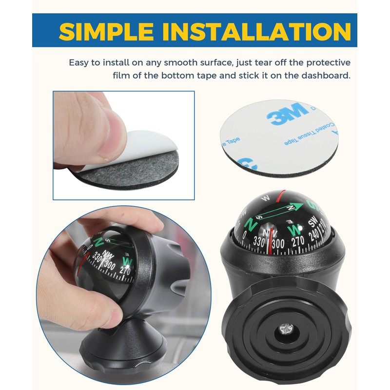UBOG Car Compass,Compass for Car,Automotive Compass Ball,Car Accessories Auto Compass