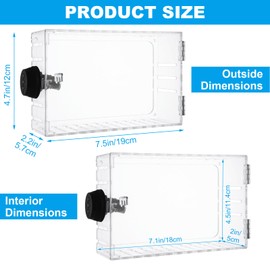 ABuff 2 Pack Large Thermostat Lock Box with Combination Lock, Clear Thermostat Cover with Lock Thermostat Cover Guard for Thermostat on Wall, Fits Thermostats 7.1'' x 4.5'' x 2'' or Smaller