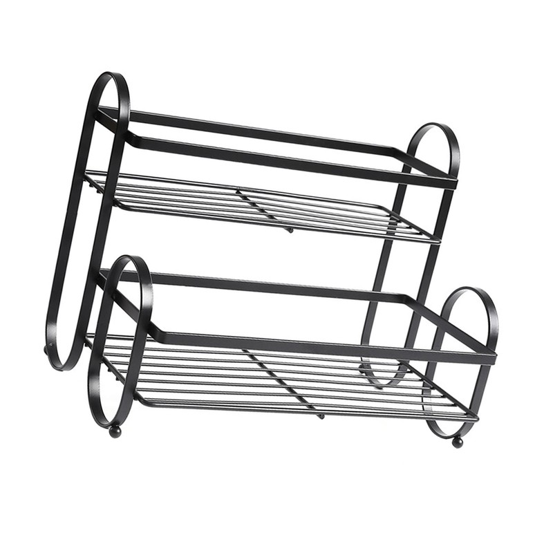 Metal Desktop Storage Rack 2 Tier Prevent Slip Multifunction Metal