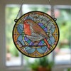 Image Industry Robins Appear Stained Glass Effect Suncatcher - Garden