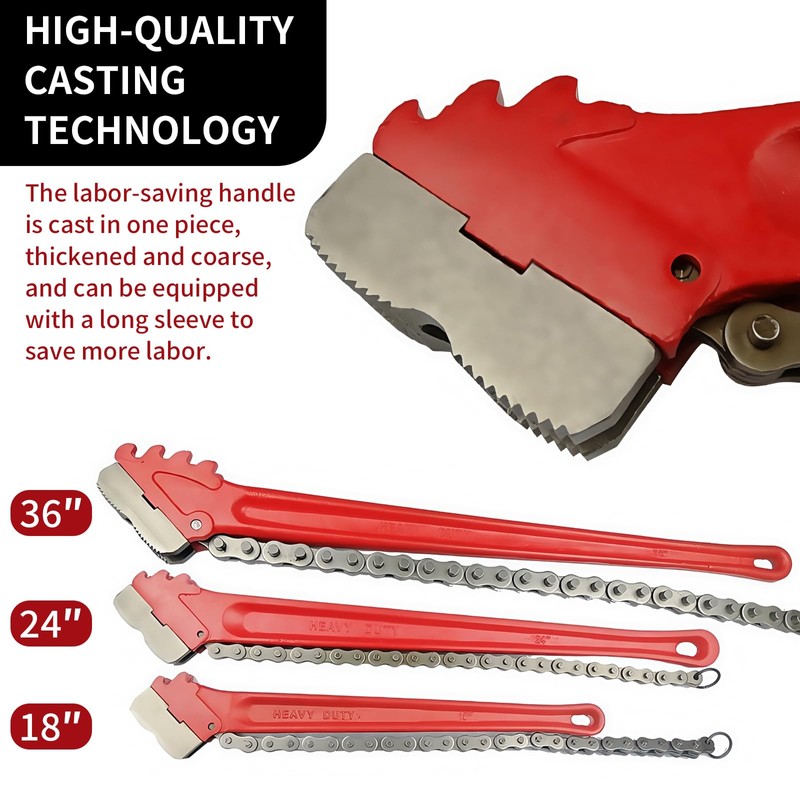 LIIAMOAR Chain Pipe Wrench 24" for 3" ~ 5" pipe