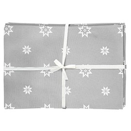 Ragged Rose Christmas Place mats, Cotton, Silver Grey, 36 x 26 cm