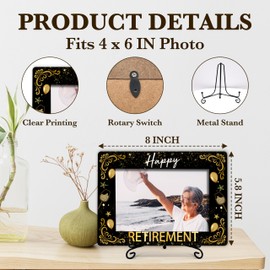 Retirement Picture Frame, Happy Retirement Photo Frame, Retirement Appreciation Gift For Women Men Coworkers Boss, Farewell Going Away Gifts, Retired Picture Frame, Home Office Frame With Stand -10