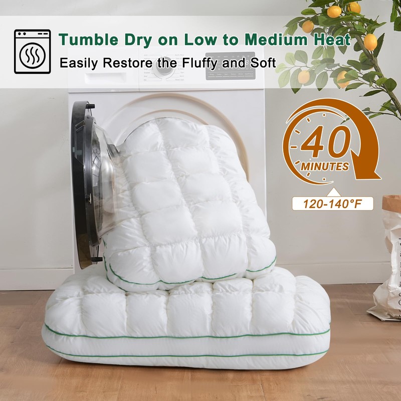 YOUR MOON Fluffy Support Bed Pillow Standard Size, Super Soft