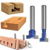 Gasea 2pcs 1/4" Shank Handle T-Slot Cutter Router Bit T-Track