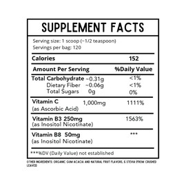 Revitalize Wellness Kids Defense Powder | New Formula, Improved Flavor | Orthomolecular Dose of 1000 mg Vitamin C and 250 mg B3 | Pure, Corn Free, & GMO-Free | Fruit Punch Flavor | 120 Servings