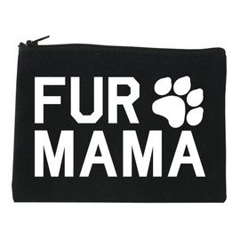 FASHIONISGREAT Fur Mama Dog Mom Cosmetic Makeup Bag Black Small