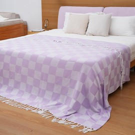Breathable Bedspread Woven Blanket Extra Large Lightweight Throw First Apartment Essentials Aesthetic Decor New Home Must Haves Girl Dorm Accessories College Student Room Stuff House Decore Gifts