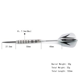 CUESOUL 30 Grams Tungsten Steel Tip Darts Set 95% Tungsten Case（CSTSTD028-L）