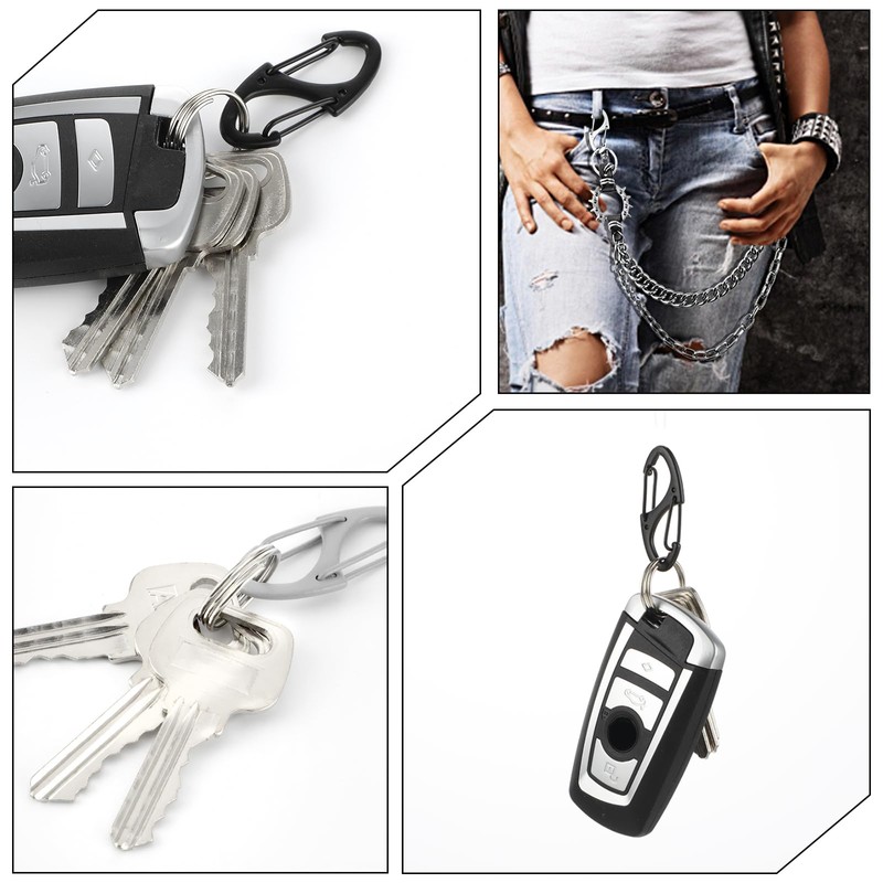 20PCS S Carabiner Clip Small Alloy Snap Hook Anti Theft