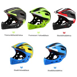 Kids Detachable Full Face Bike Helmet Breathable Ultralight Cycle Sports Safety Helmet for Bicycle Skateboard Scooter Roller Skating