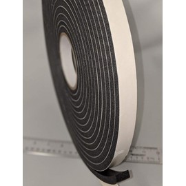 Peak Weather Stripping Tape 3/8" Thick x 3/4"Wide x 30 ft Long Black PVC Foam Tape