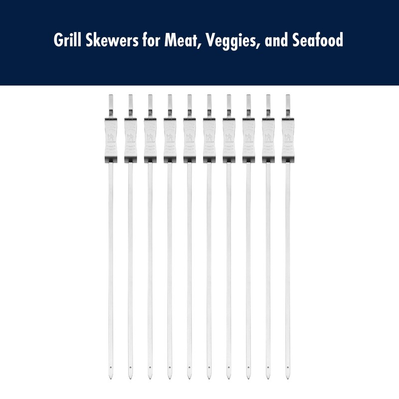 HENCKELS BBQ 10-pc Stainless Steel Skewer Set, Grilling Skewers with