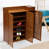 ZGEXING 7 Tier Bamboo Shoe Rack, Brown Shoe Storage Cabinet,