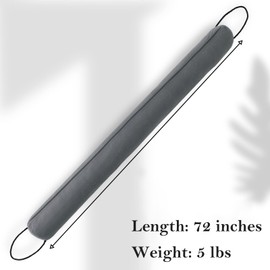 Sunolga 72 Inch Door Draft Stopper with Removable Cover for Gaps Up to 3 Inch, Machine Washable Noise and Air Blocker for Bottom of Door and Window, Grey