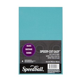 Speedball 4202 Speedy-Cut Easy Block Printing Carving Block – Soft Rubber-Like Material, Blue, 4 x 6 Inches