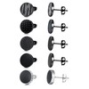 YADOCA Black Round Stud Earrings Set for Men Women 316L